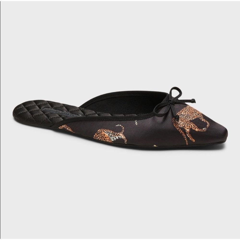 NEW Banana Republic Pointy Toe Indoor Slippers Cheetah Sz S 5-6